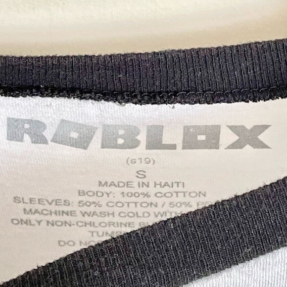 Roblox Graphic Raglan Long Sleeve Grey White T Shirt Kids size Small - Picture 7 of 7